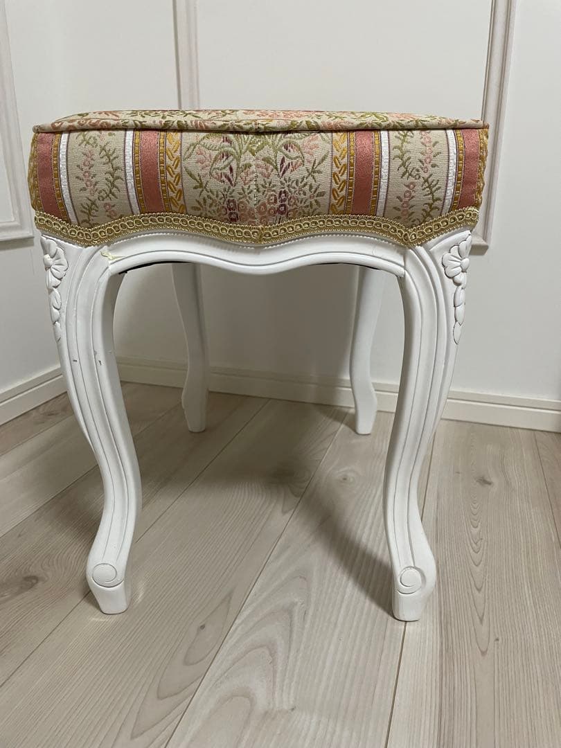 イタリア製アイボリー クラシック ドレッサー 三面鏡付き