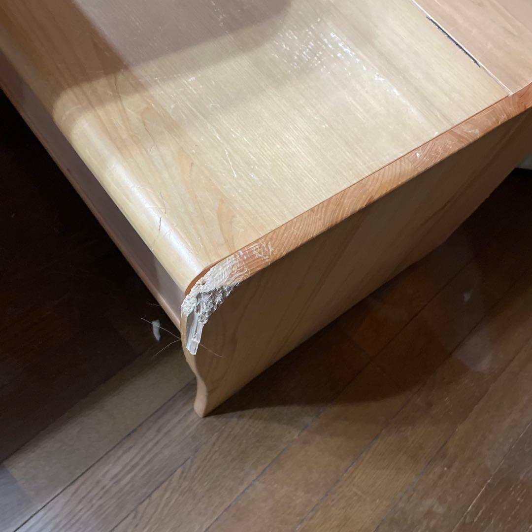 2月末まで限定‼️ひのき 木製モダン長方形ダイニングテーブル 収納付き 大阪 北摂