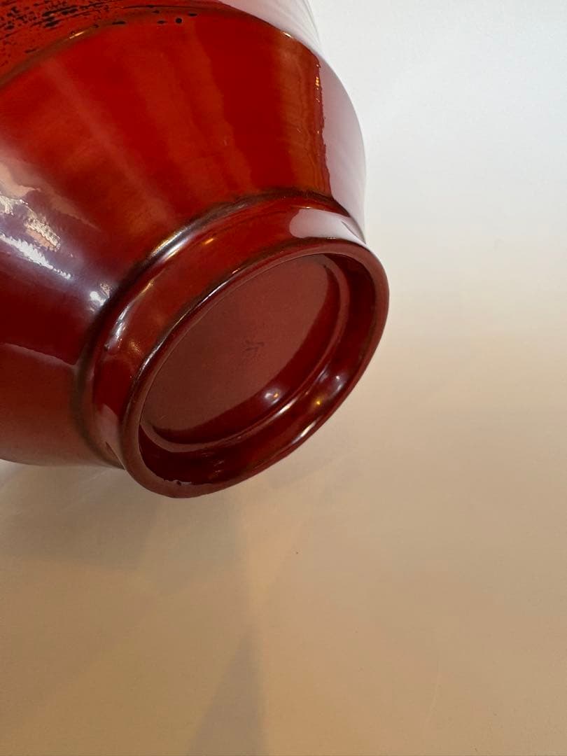 瀬戸國勝　漆器　朱地黒漆八カ目　椀　未使用品