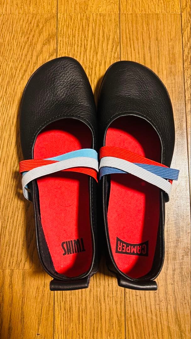 CAMPER TWINS 黒 レザー 靴