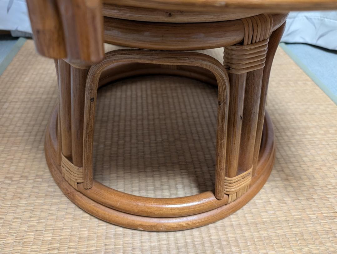 ラタン　藤　回転　椅子