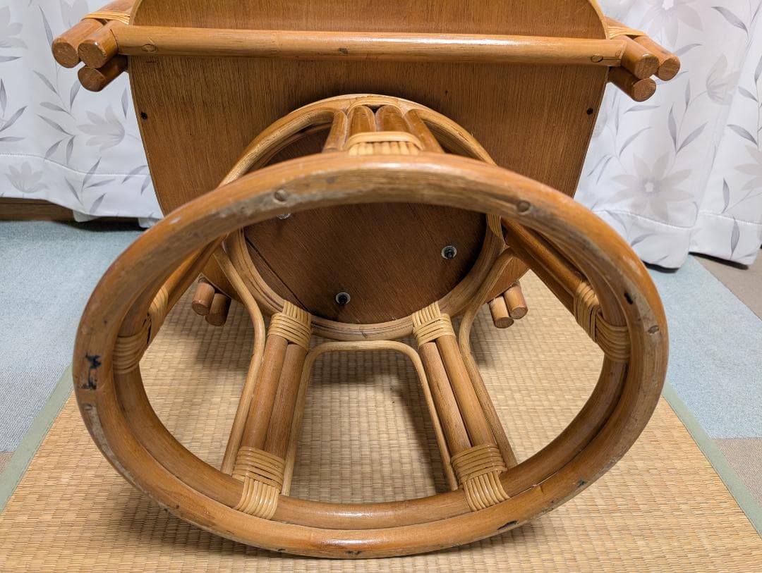 ラタン　藤　回転　椅子
