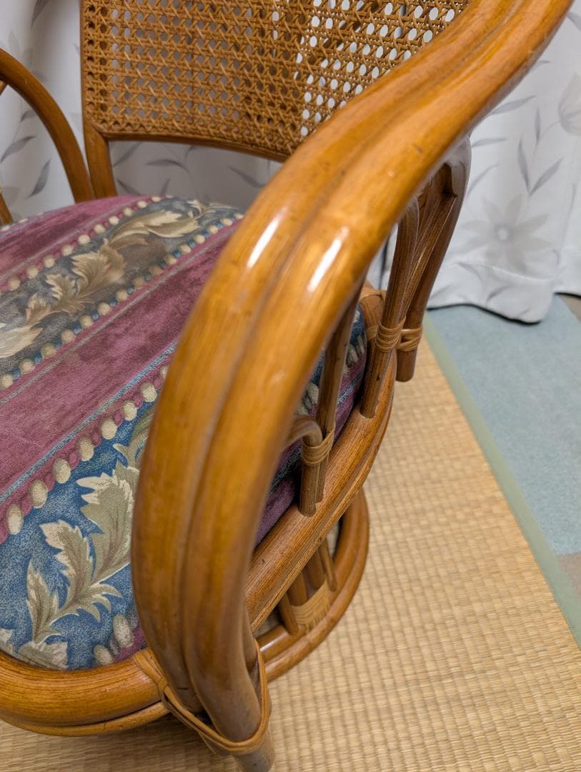 ラタン　藤　回転　椅子