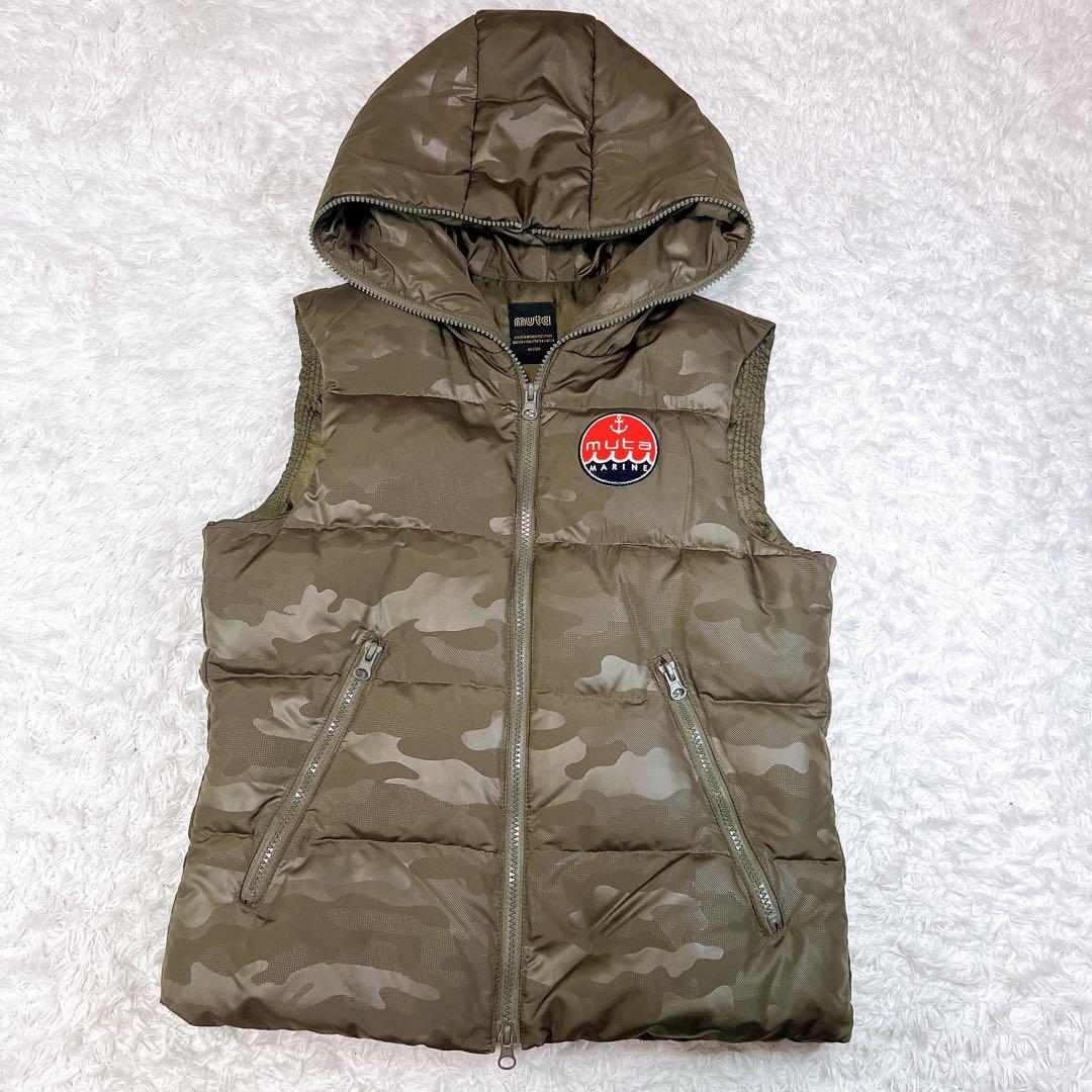 新品・未使用✨ムータマリン ダウンベスト カモフラ カーキ M