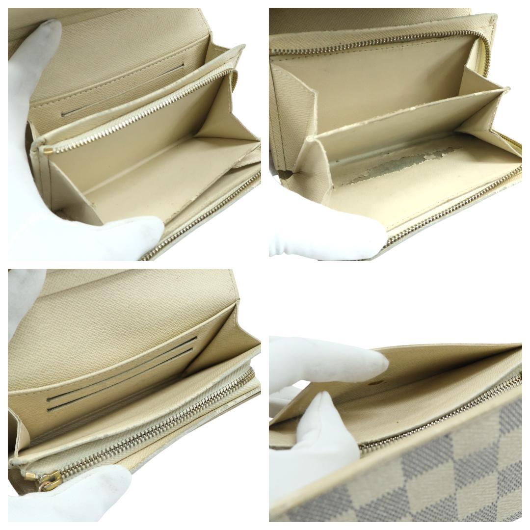 美品 ルイヴィトン 二つ折り財布 ダミエ アズール トレゾール N61744