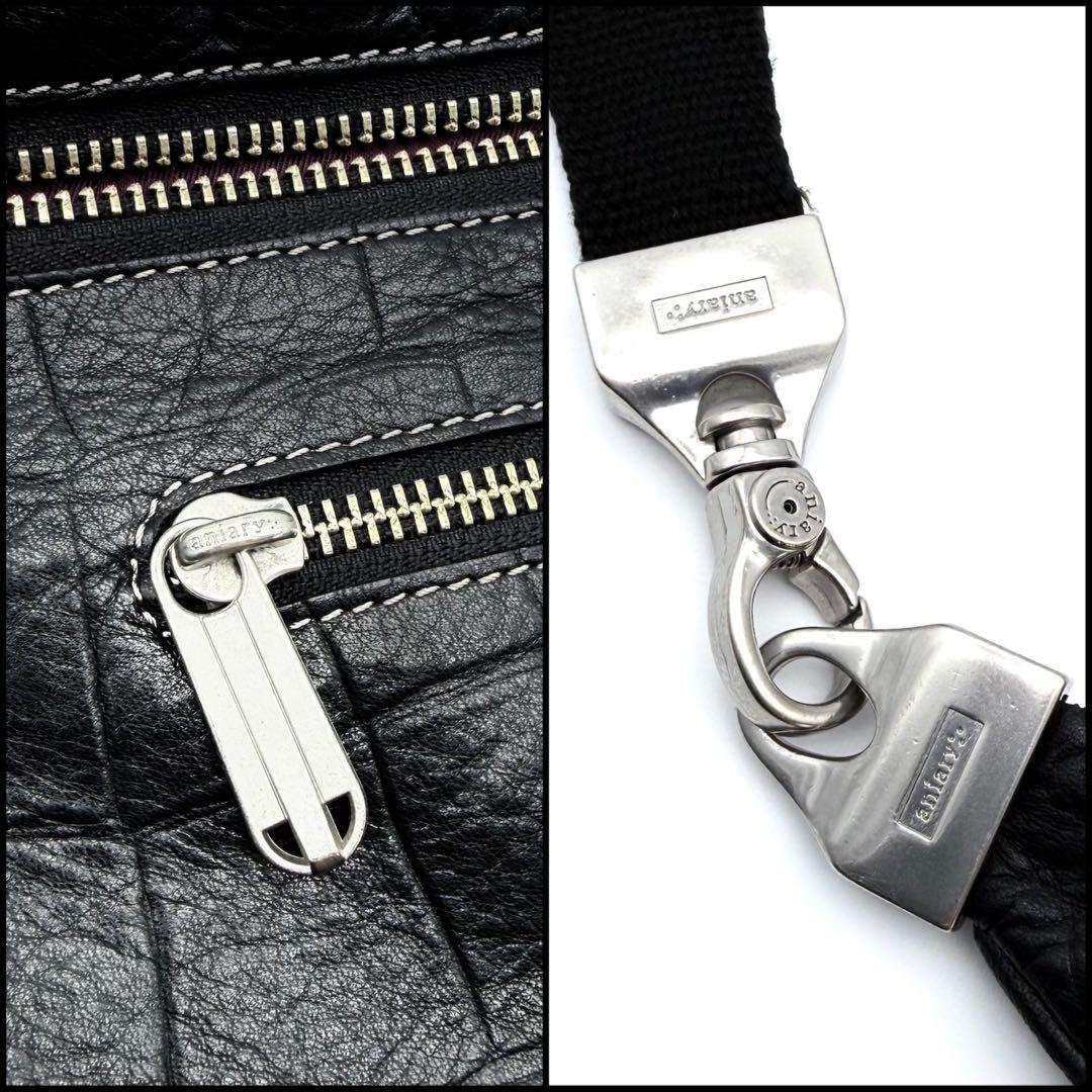 【極美品】aniary アニアリ　クロコ型押し　ボディバッグ　スリングバッグ