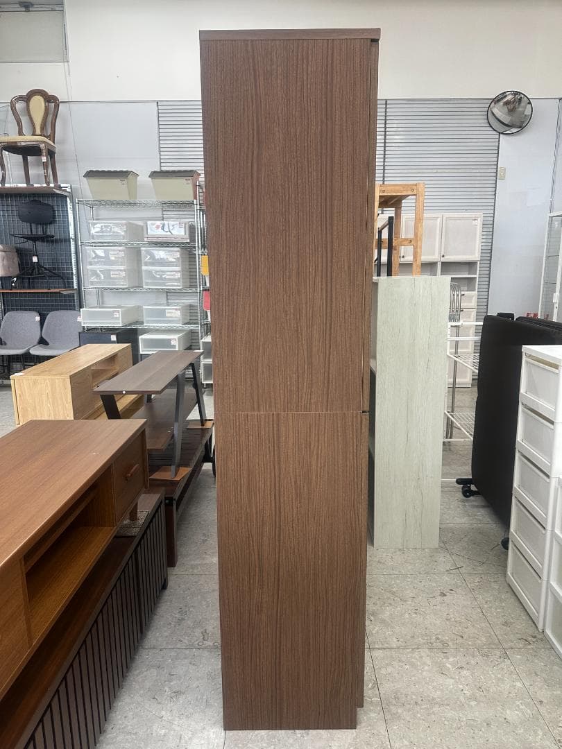 ニトリ　フラップ扉本棚　キャビネット　ビブリオGD80 MBR　ブラウン