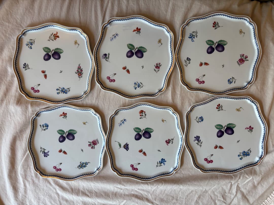 リチャードジノリフルーツシリーズスクエアプレート６枚セット23センチ