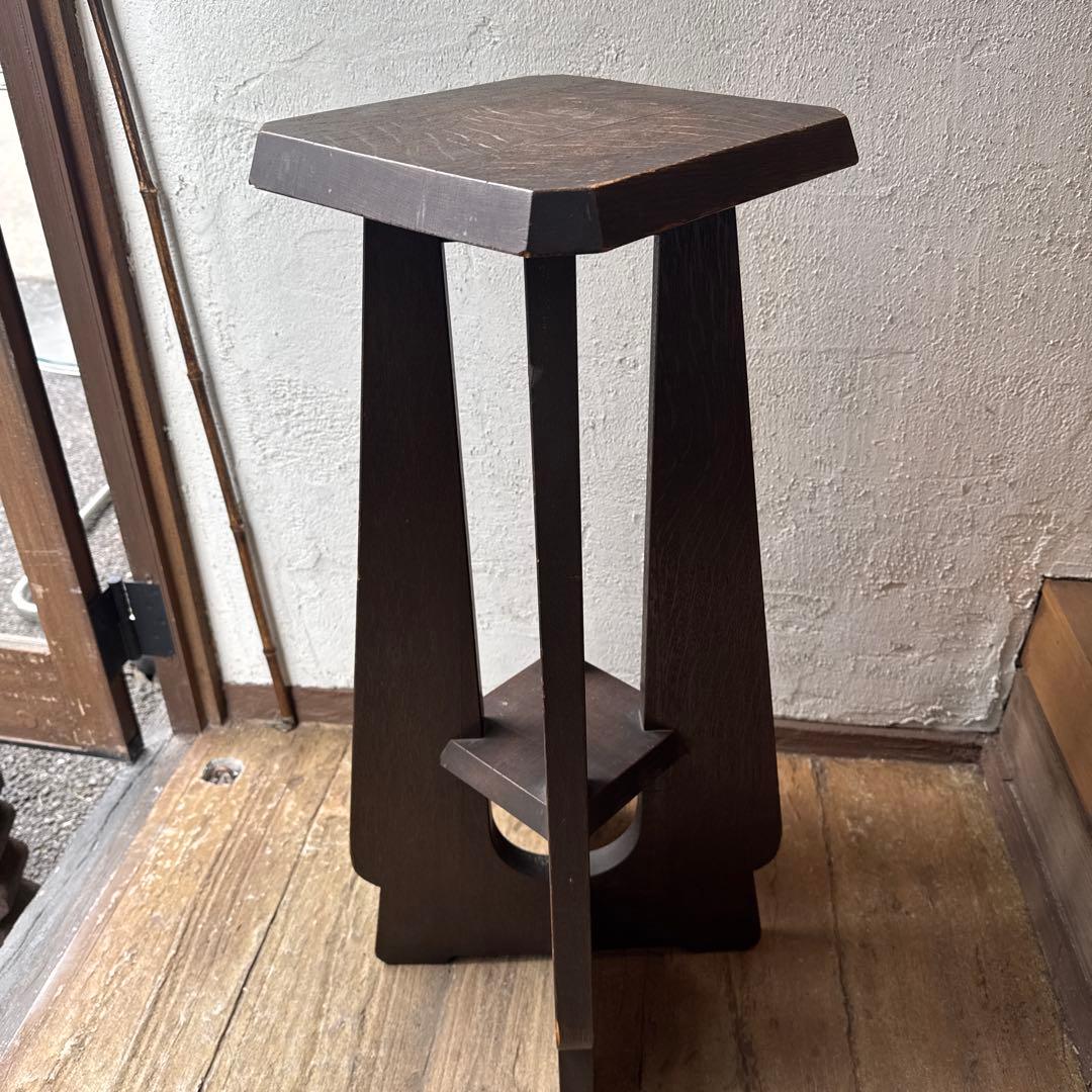 木製の花台 ハイスツール レトロ ヴィンテージ