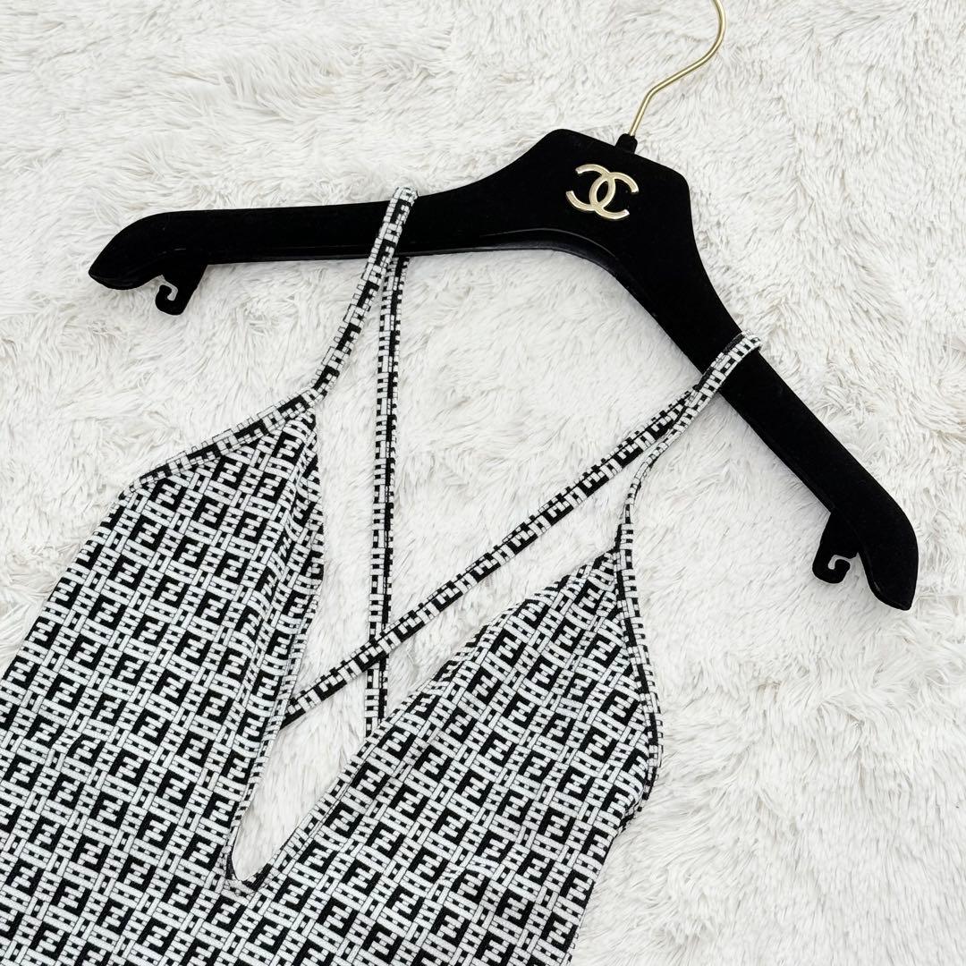 20SS⭐️超激レア⭐️フェンディ　ワンピース水着　ズッカ総柄　ハイレグ　白黒　40