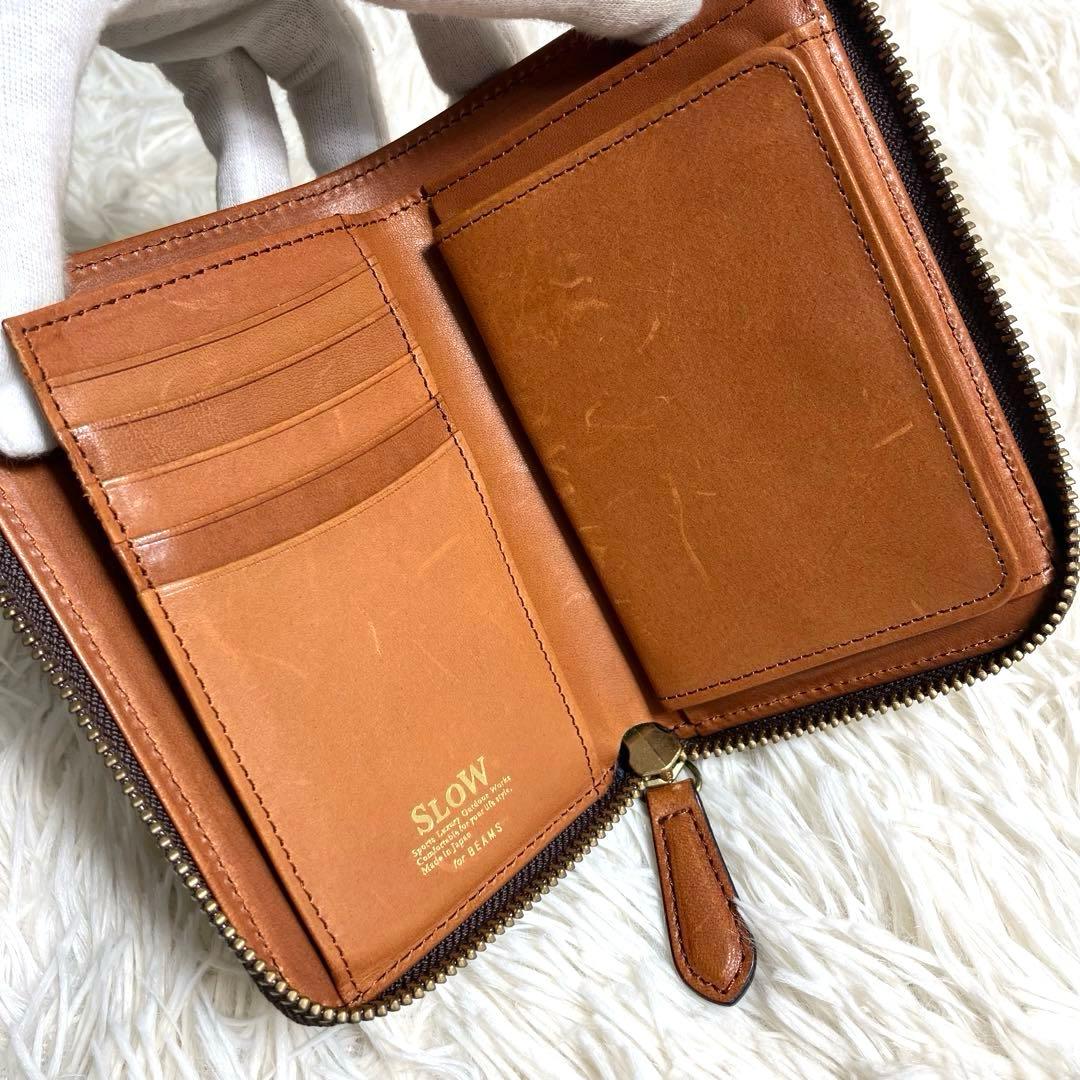 スロウ L字ファスナー コンパクトウォレットカードケース 本革