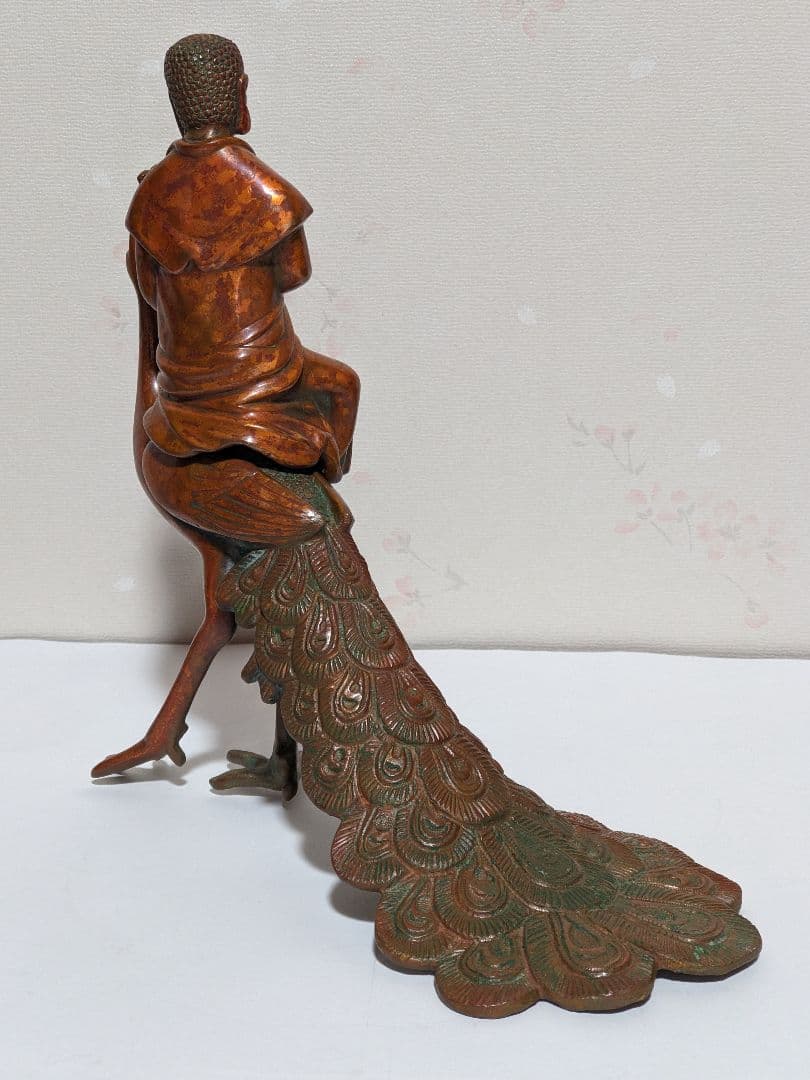 ♦孔雀明王 銅器 仏像 置物飾り災厄 煩悩 高岡銅器古作 縁起物 骨董品
