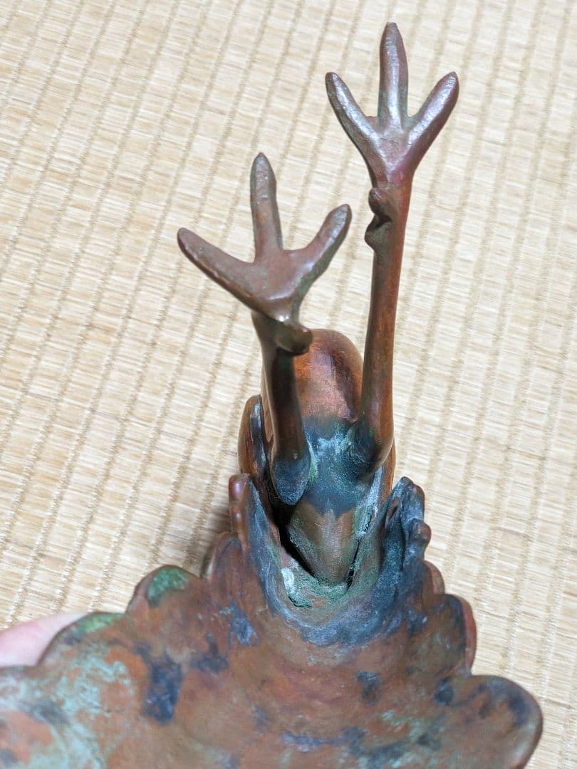 ♦孔雀明王 銅器 仏像 置物飾り災厄 煩悩 高岡銅器古作 縁起物 骨董品