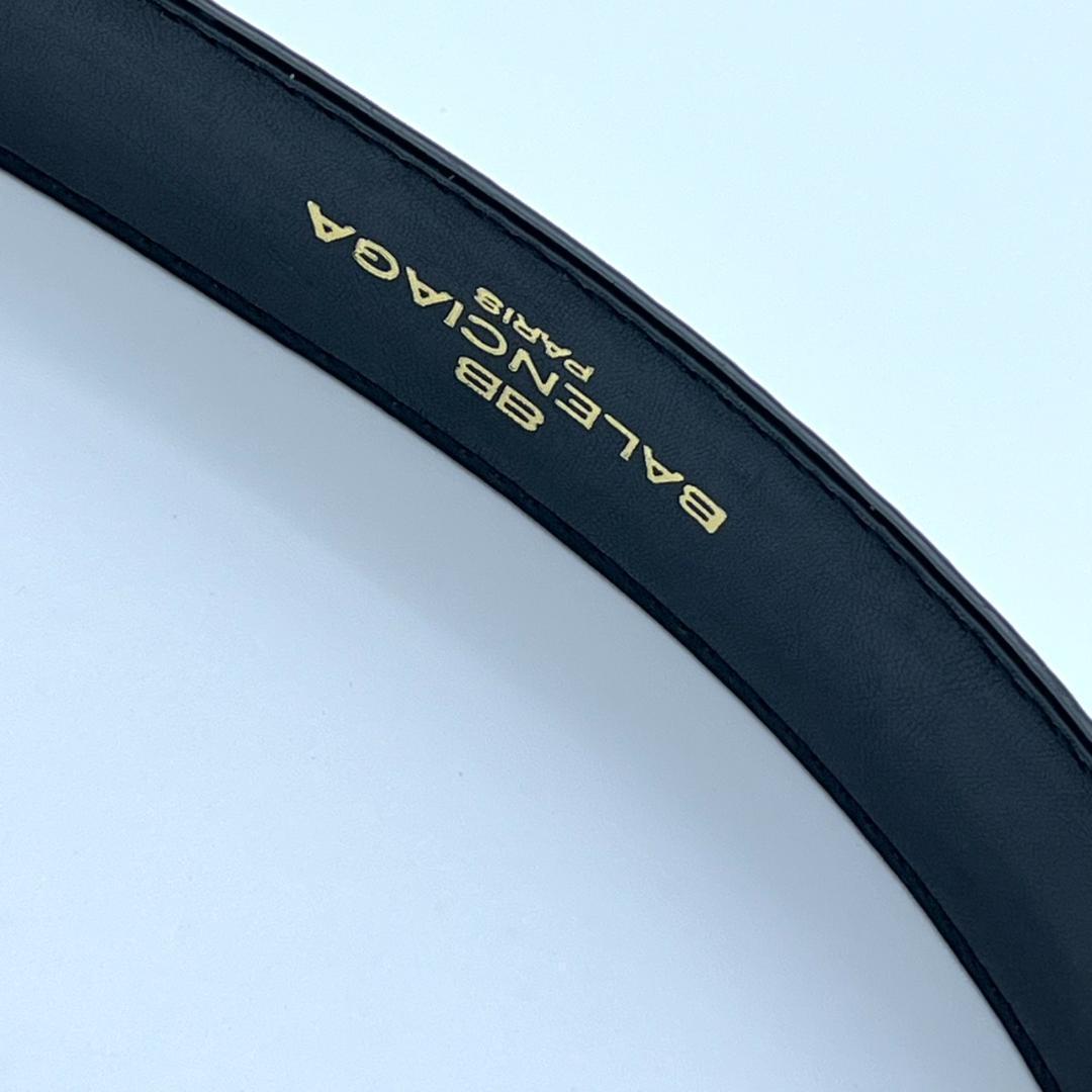 新品タグ付 バレンシアガ ベルト レザー ロゴバックル ブラック 箱付き メンズ