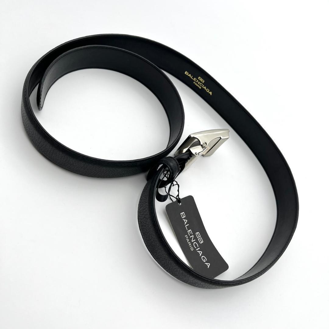新品タグ付 バレンシアガ ベルト レザー ロゴバックル ブラック 箱付き メンズ