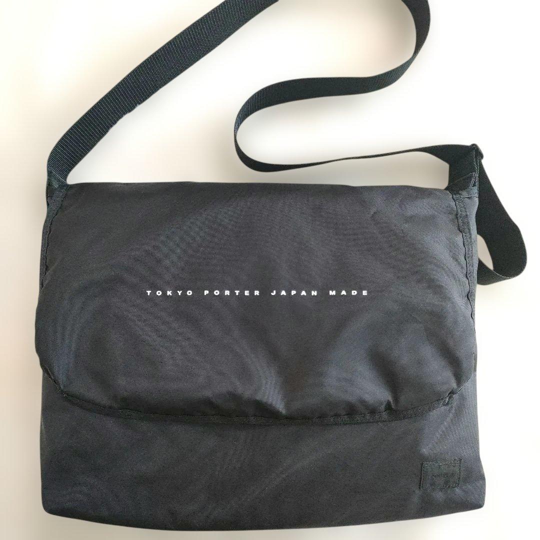 ポーター フラット メッセンジャーバッグ　ブラック S