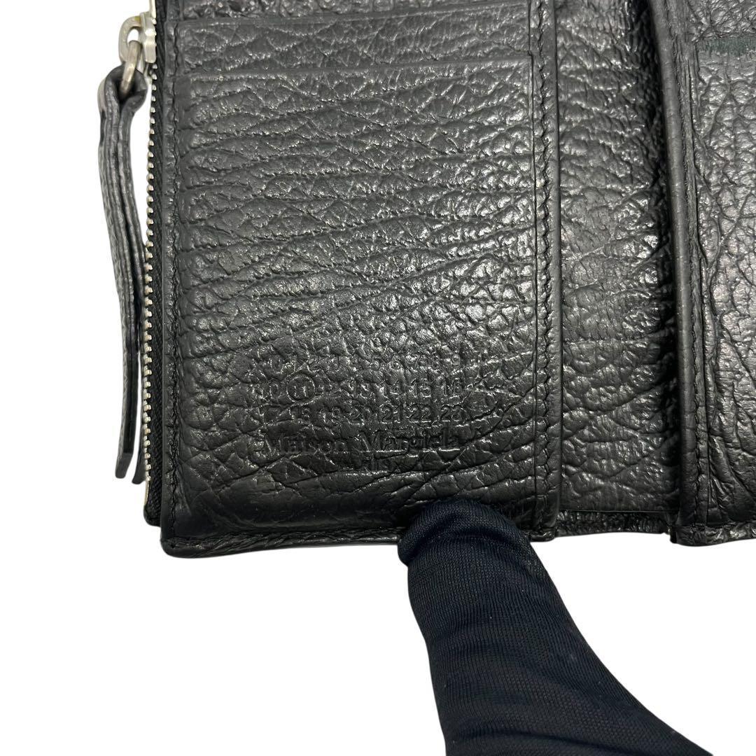 希少✨メゾンマルジェラ トリフォールドウォレット 4ステッチ レザー 黒