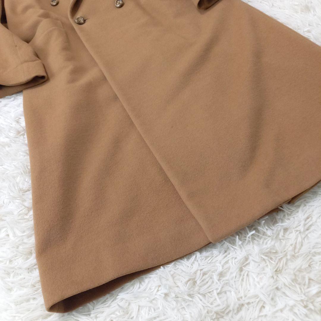 ●マキシ丈●　良品　Burberrys　ウール　カシミヤ　ダブルチェスターコート