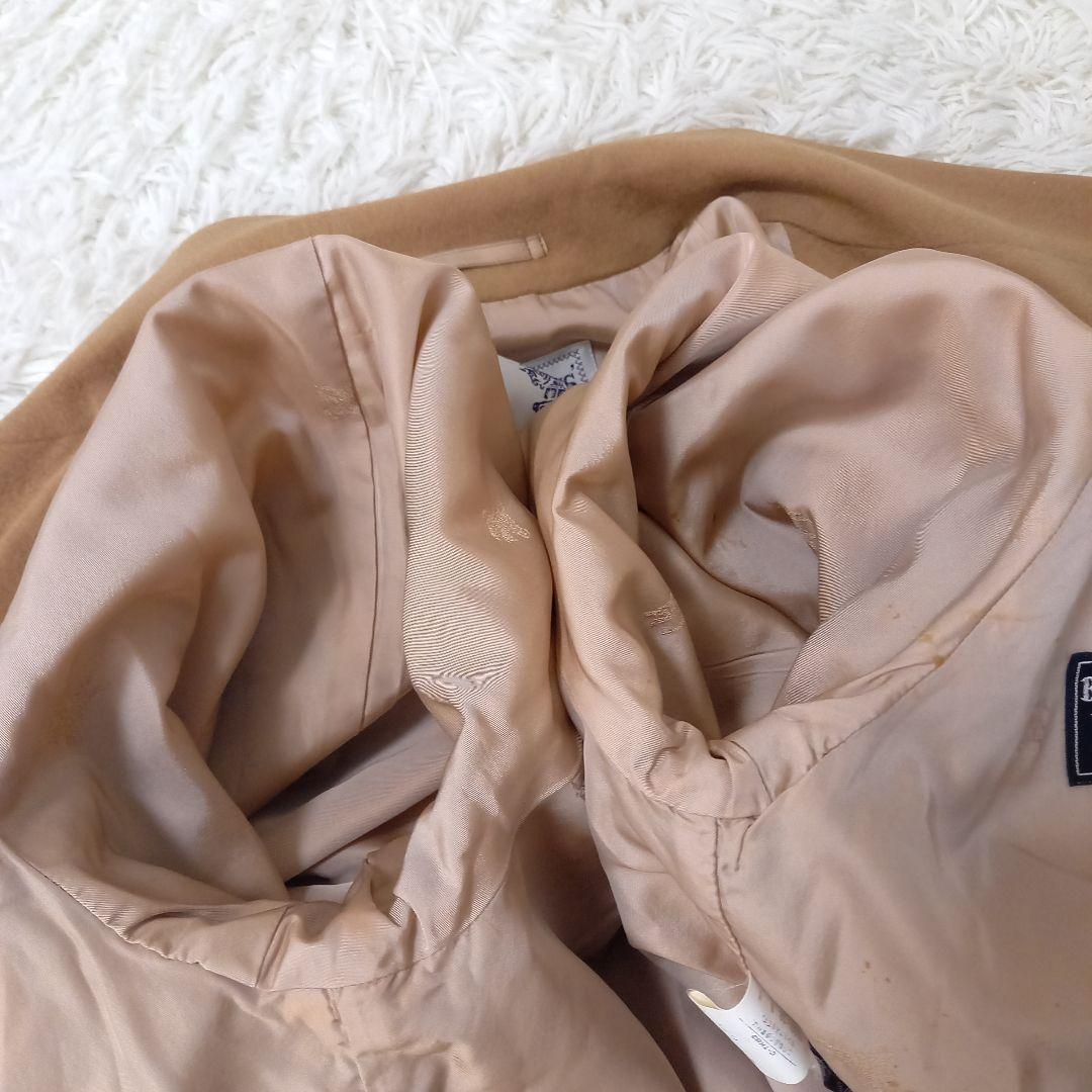 ●マキシ丈●　良品　Burberrys　ウール　カシミヤ　ダブルチェスターコート