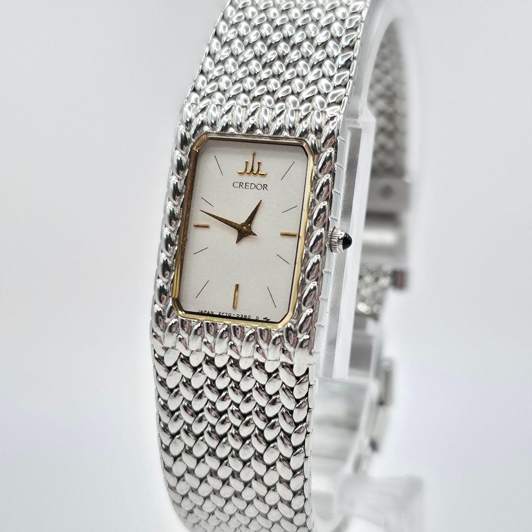 稼働 新品電池 クレドール 2F70-5340 クォーツ 腕時計 シルバー