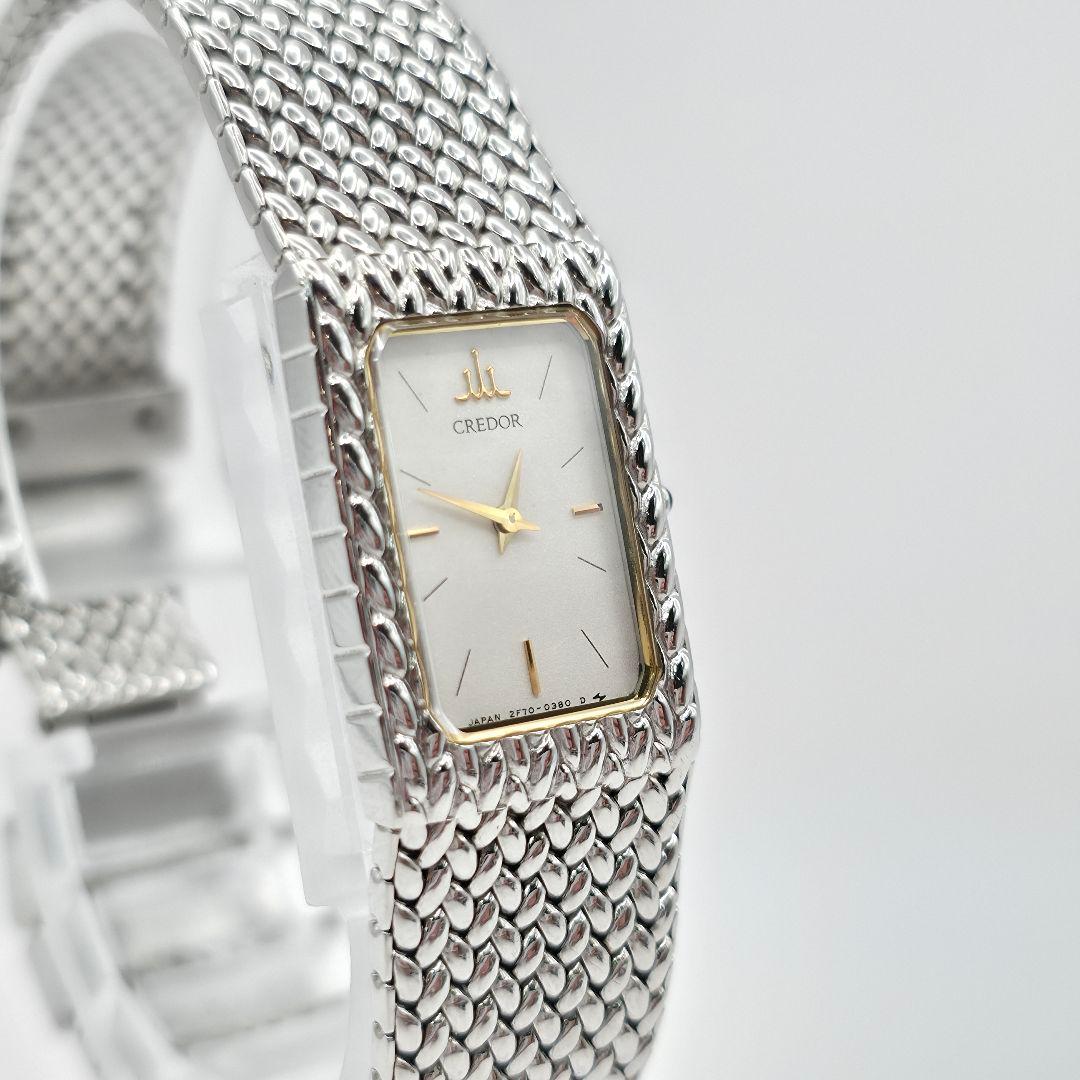 稼働 新品電池 クレドール 2F70-5340 クォーツ 腕時計 シルバー