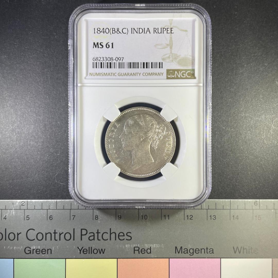 【イギリス インド 銀貨】NGC MS61 ルピー ウィリアム・ワイオン