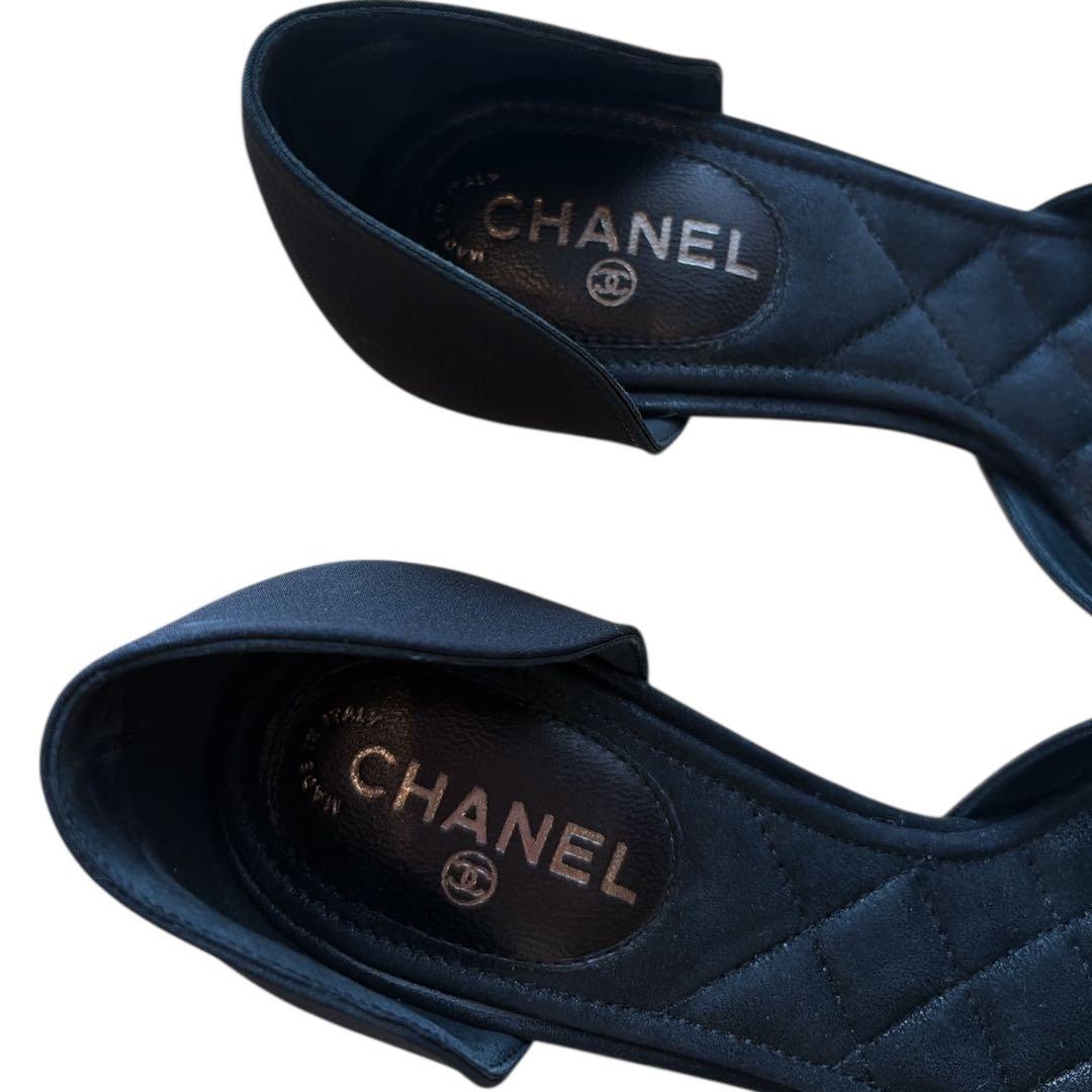 CHANEL カメリア　ハイヒール　リボン　34C 21-22cm相当