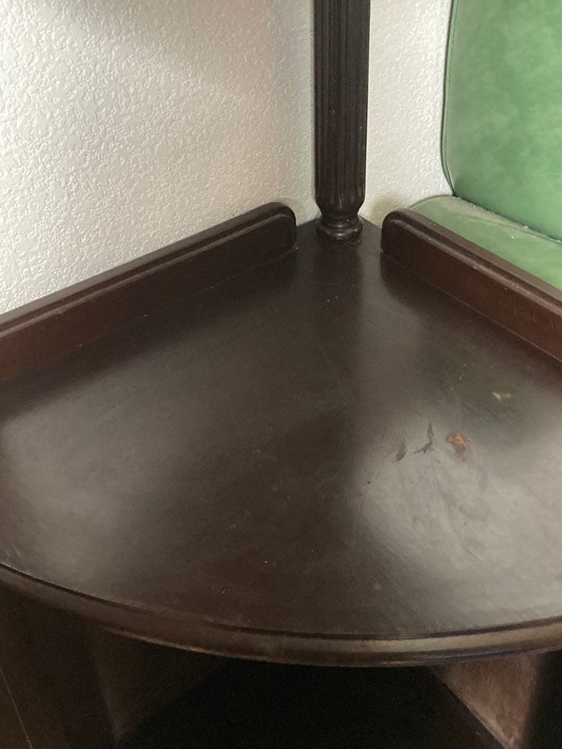 コーナーラック 木製 2段 アンティーク レトロ ブラウン シェルフ