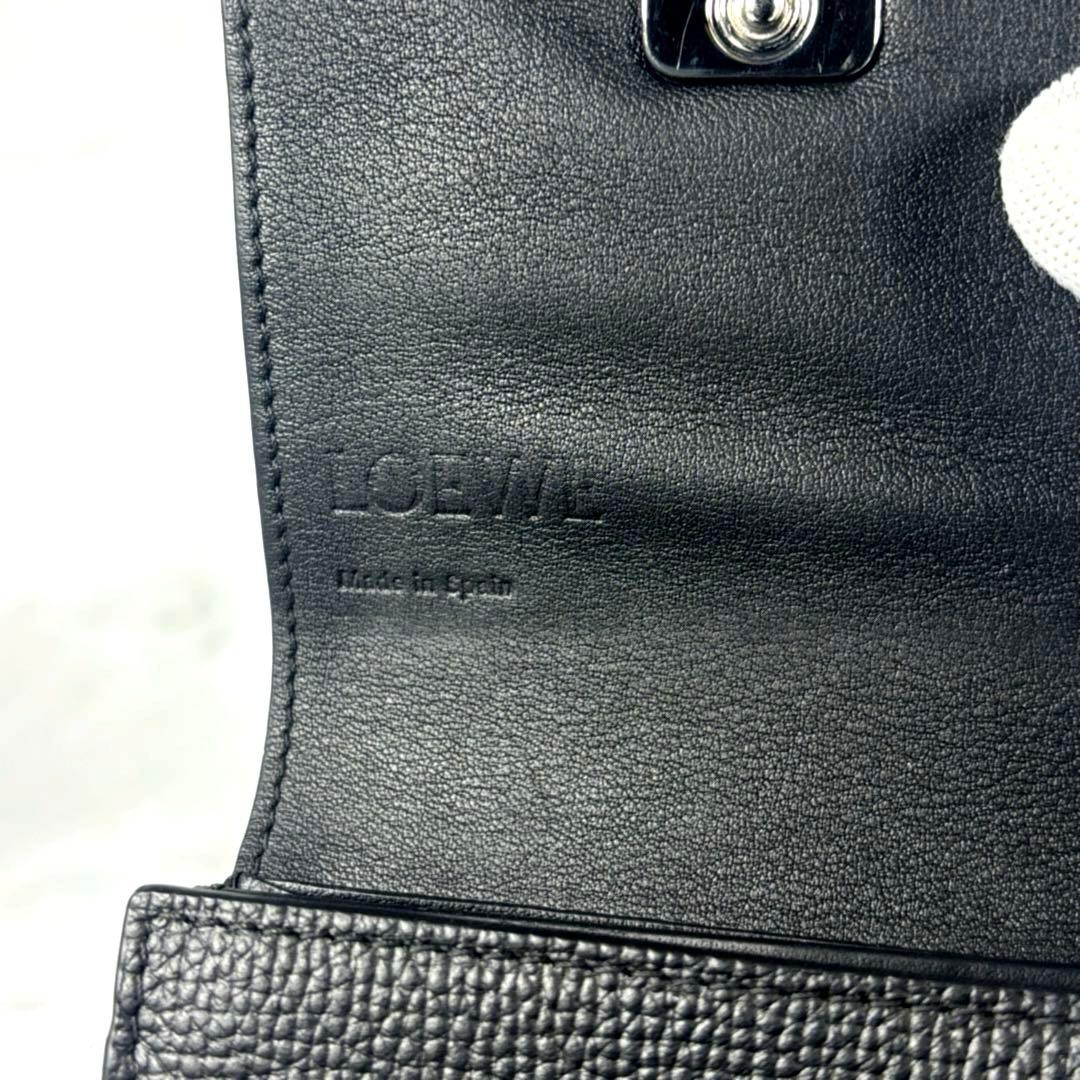 【美品】ロエベ 二つ折り財布 アナグラム コンパクト フラップウォレット