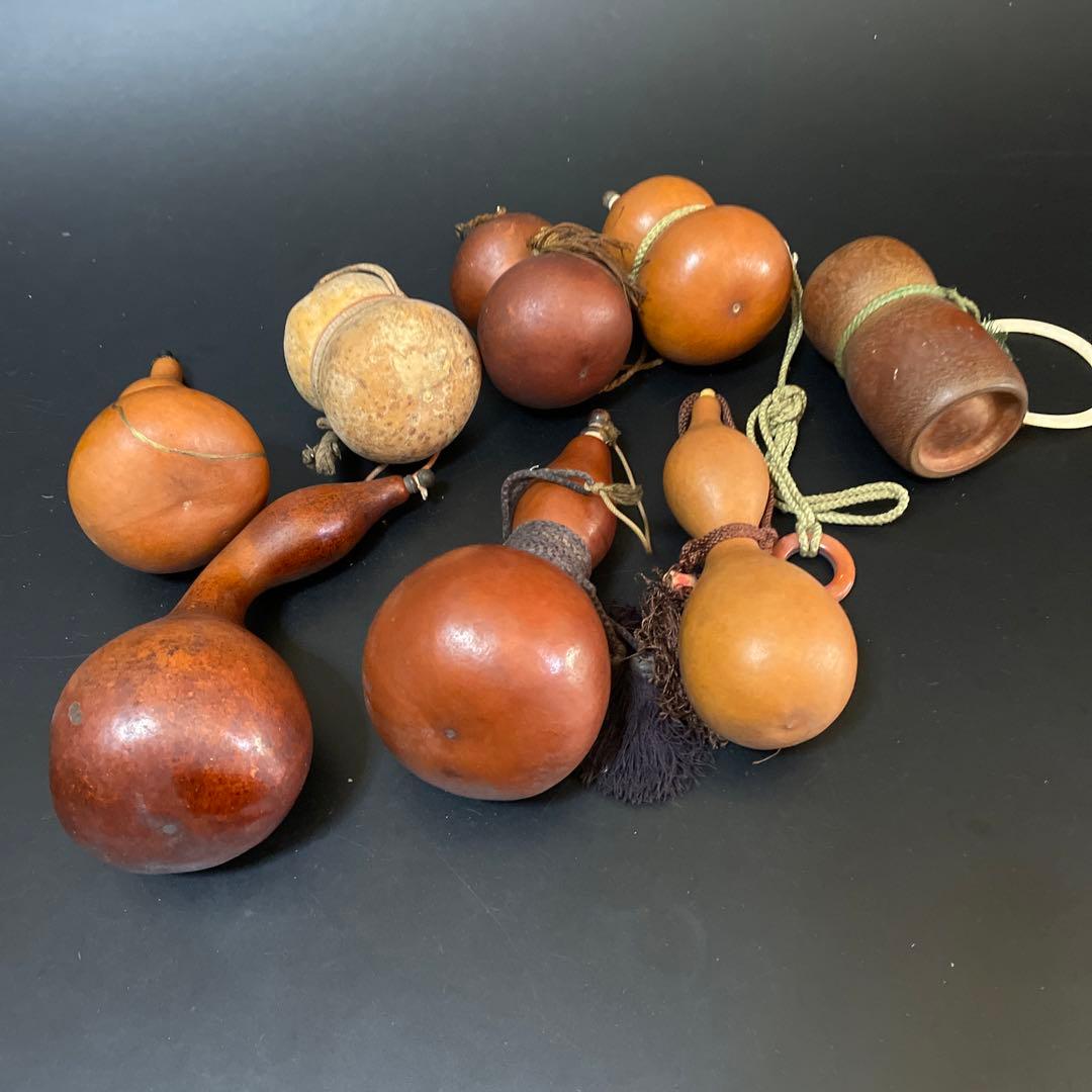 時代物　瓢箪水筒　ひょうたん　お茶入れ　銀口　茶道具　まとめて