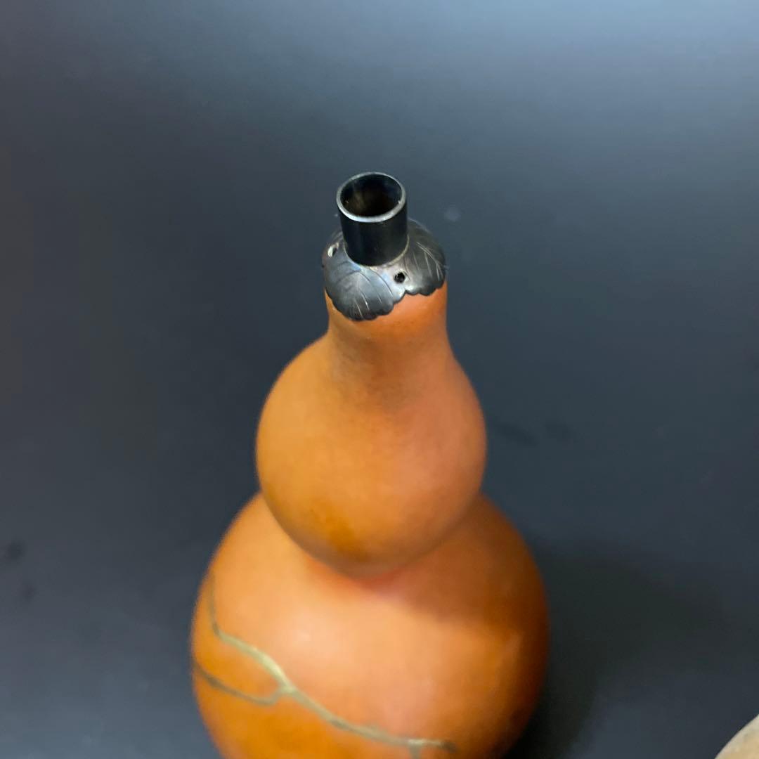 時代物　瓢箪水筒　ひょうたん　お茶入れ　銀口　茶道具　まとめて