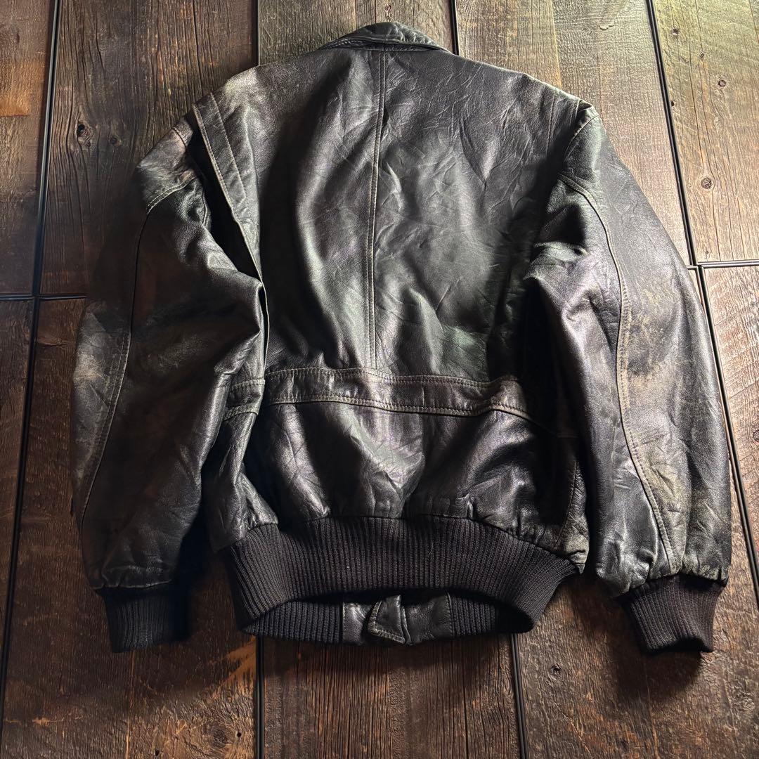 古着　本革A2ボンバージャケット　フライトジャケット　グランジグランパコアXL.