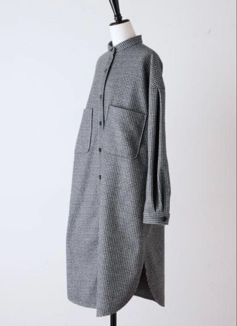 [美品]BEARDSLEY ウールライクシャツコートチェック柄