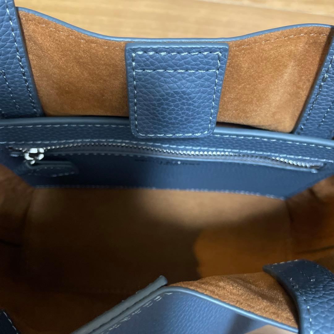 ユナイテッドアローズ UA M/F TOTE XS ブルー シボ 合皮 トート