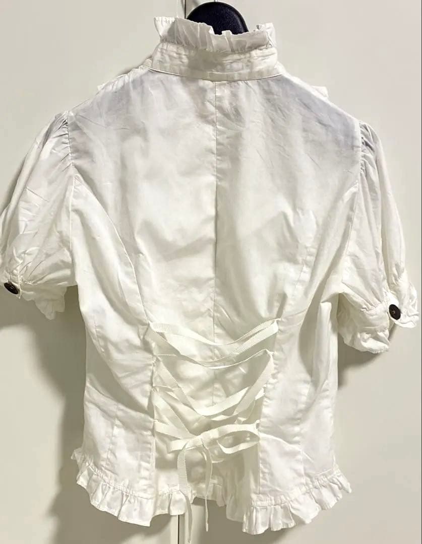 イノセントワールド　半袖スタンド襟ブラウス　白