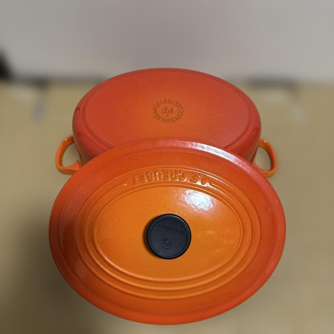 LE CREUSET オレンジ 両手鍋 25cm