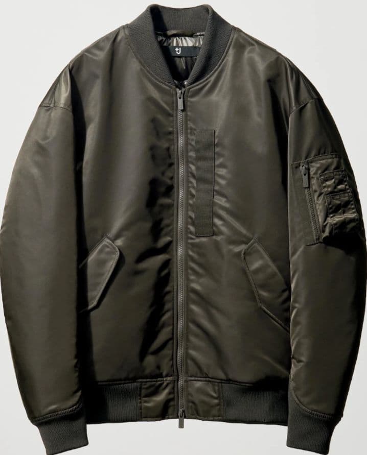 UNIQLO ジルサンダー グレー ハイブリッドダウンオーバーサイズMA－1