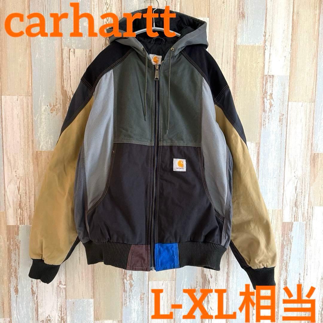 希少美品 carharttリメイク L-XL相当アクティブジャケットダック一点物