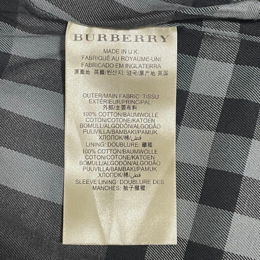 【希少】バーバリーロンドン ステンカラーコート ノバチェック ブラック S