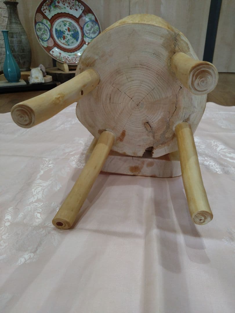 ピッツ❕木製 丸太風 椅子、インテリア台（88） 2脚セット