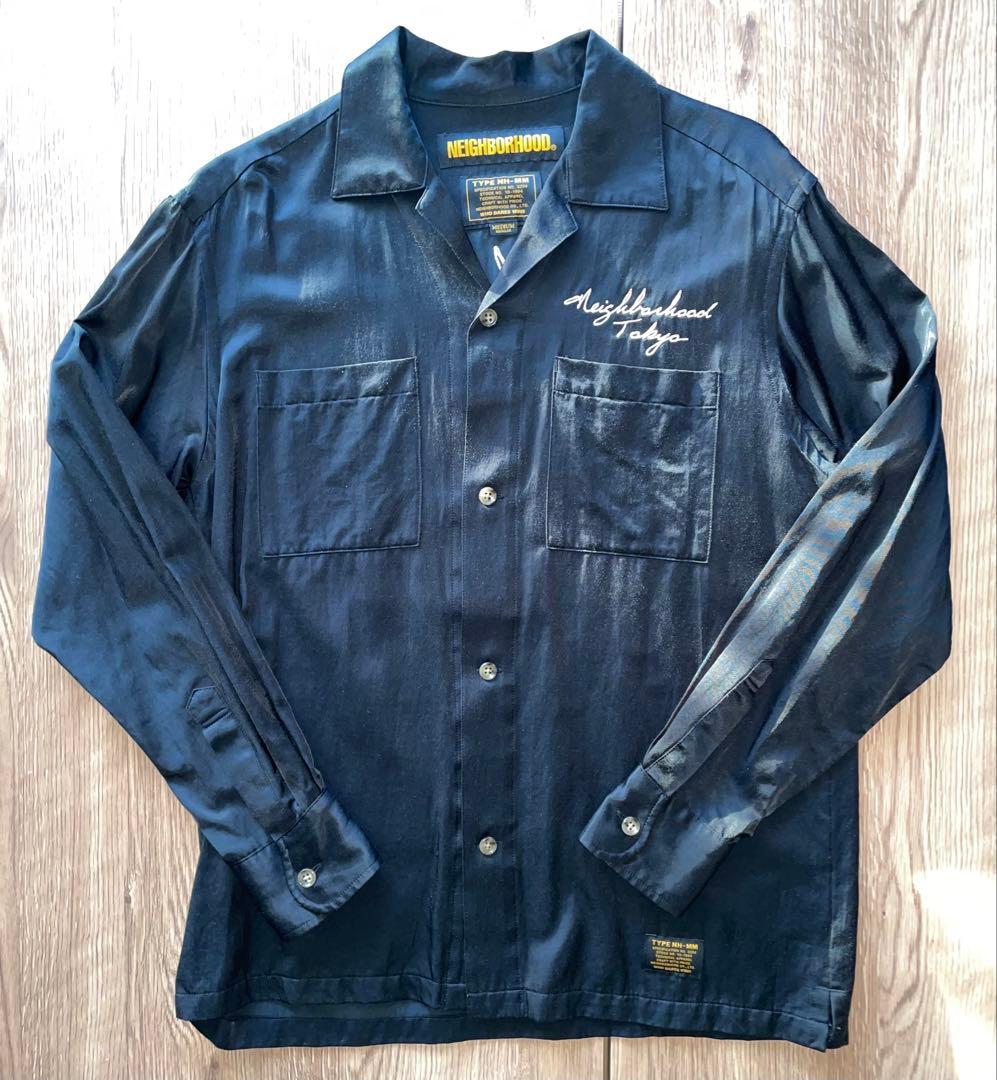 Neighborhood スカルレーヨンシャツ ブラック