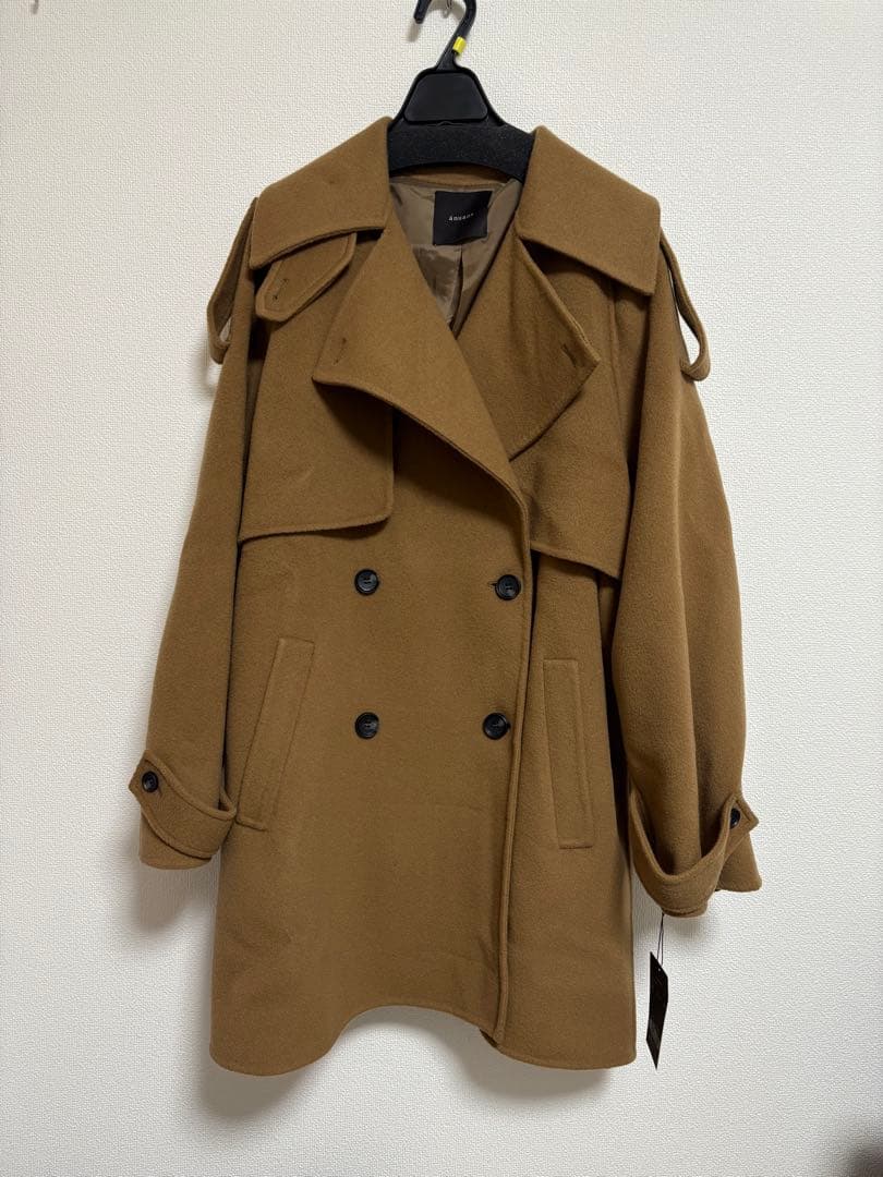 新品タグ付き anuans リバーウールミドルトレンチコート