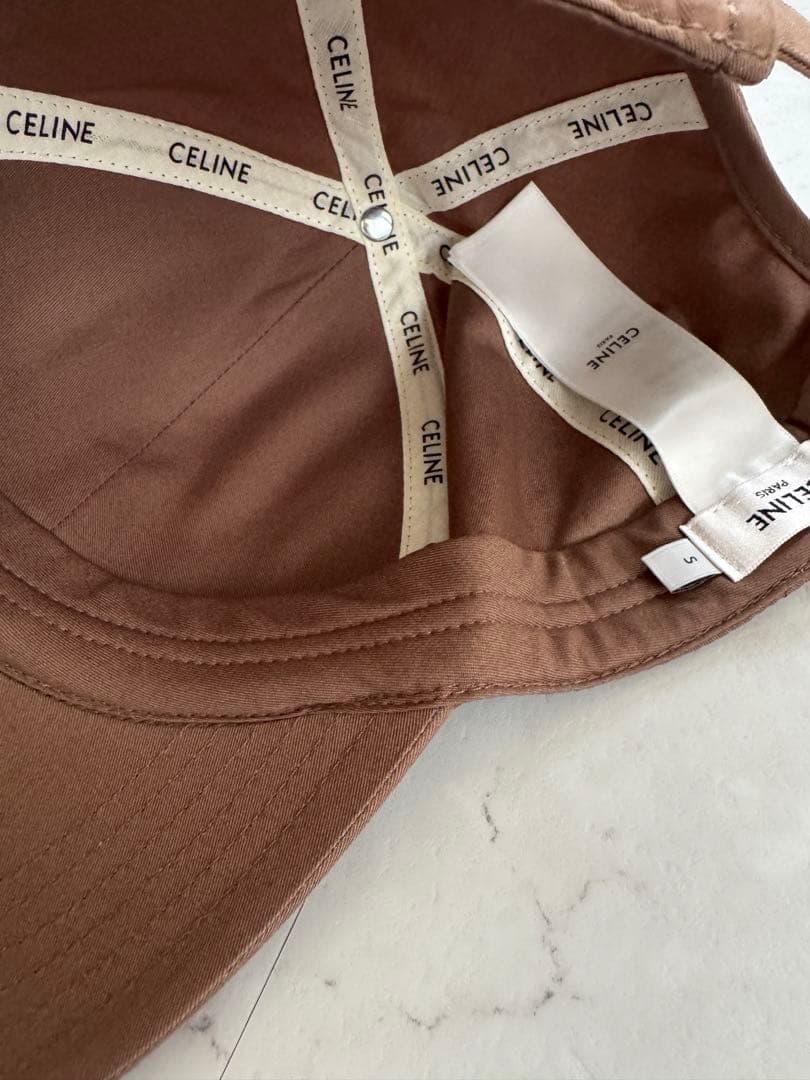 CELINE ブラウンベースボールキャップ S