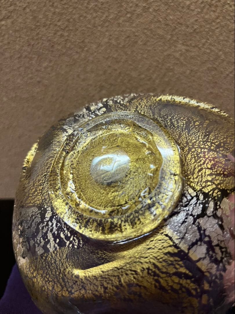 石井康治　手吹き金彩硝子　茶碗