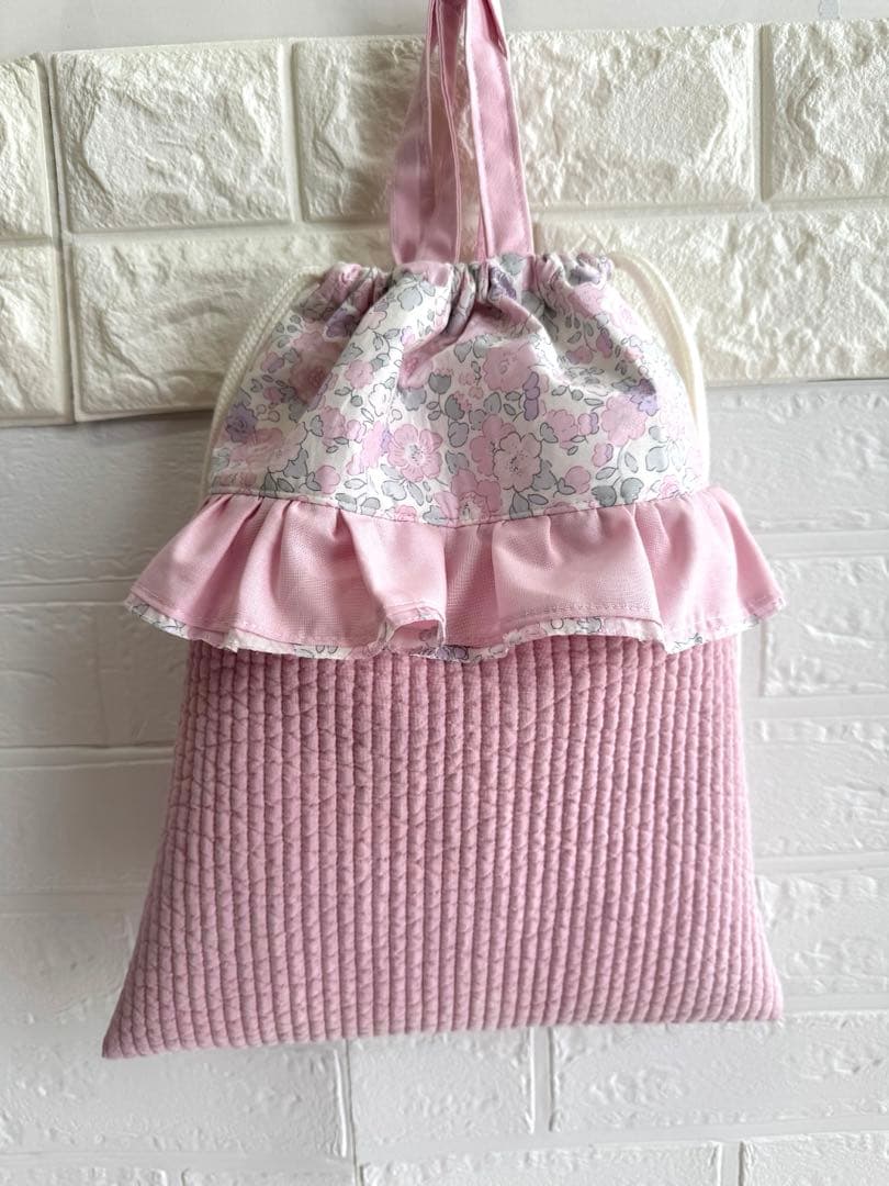 momo　リバティ　ベッイ　レッスンバック　体操袋　上履き入れ　オーダー