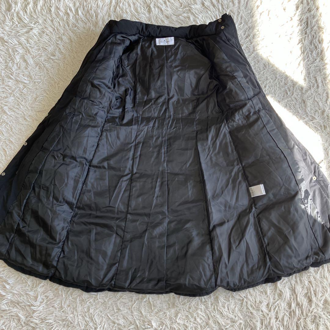 美品 クレージュ ダウンコート ダウンジャケット ロゴプレート ブラック 38