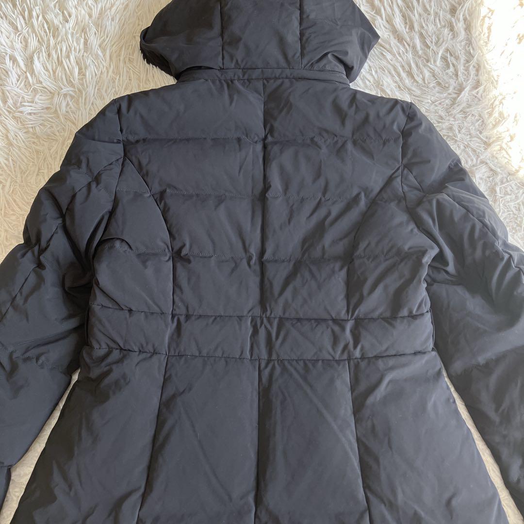 美品 クレージュ ダウンコート ダウンジャケット ロゴプレート ブラック 38