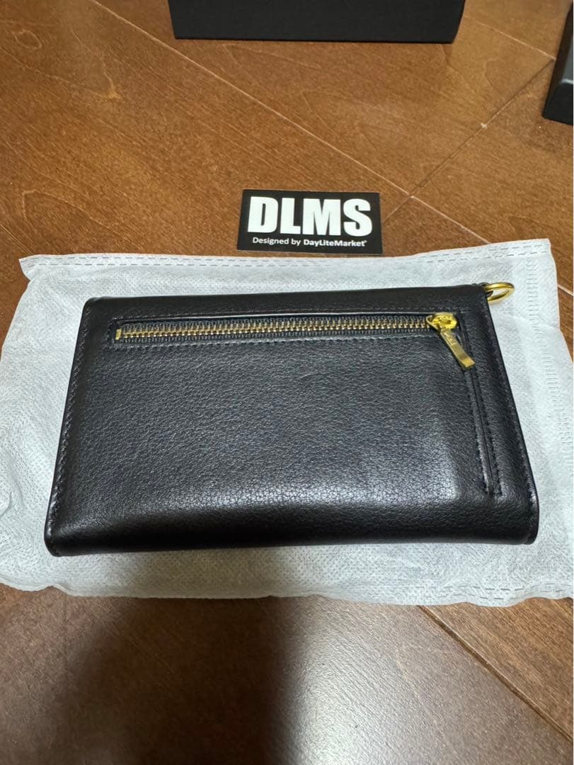 DLMS 黒 レザー 三つ折り財布
