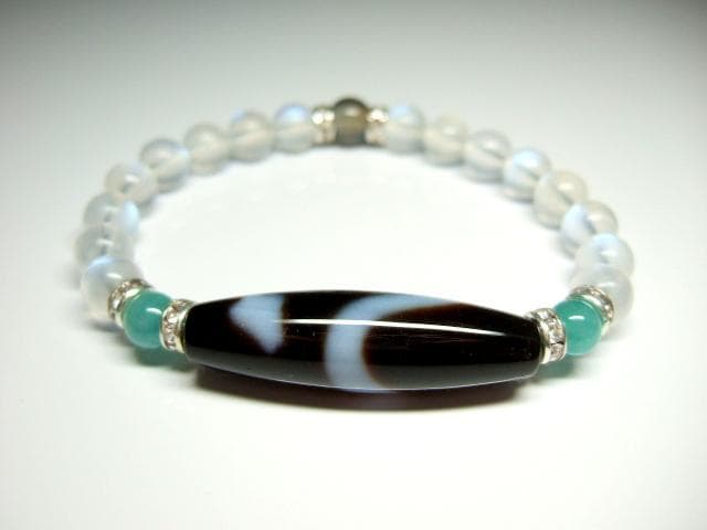 白蛇天珠/ムーンストーン/エメラルド