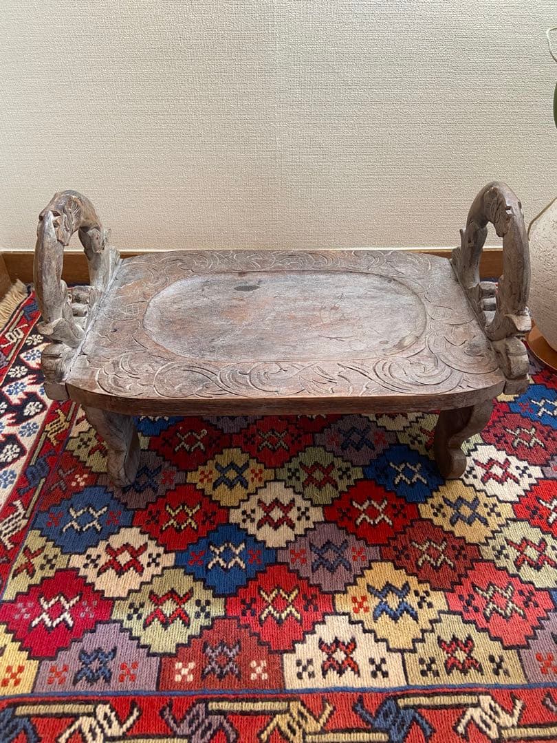 西インド古木彫 儀礼子供椅子 1930〜40年代